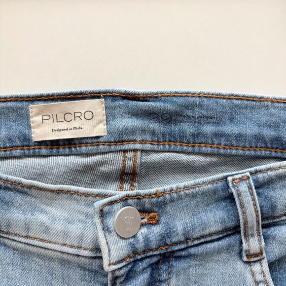 Pilcro Straight Leg Jeans Womens 29 Light Blue High Rise Denim Anthropologie - Picture 7 of 10